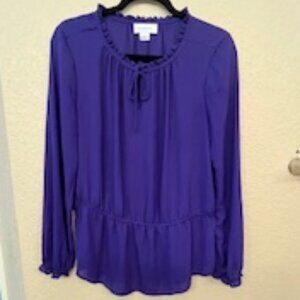 Liz Claiborne Romantic Blouse Purple Size M